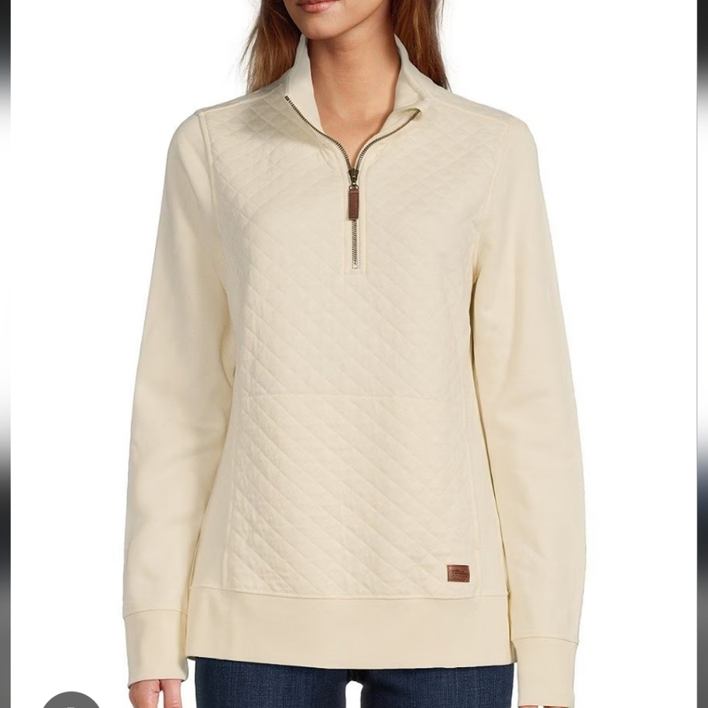 Women's Cream Quilted Pullover